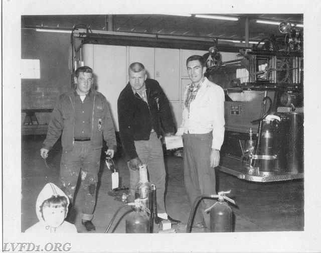 1970: Mike Scully, Dickie &quot;Stormy&quot; Combs, Lawrence Pilkerton servicing fire extinguishers for local businesses.  This was a service that the fire prevention committee use to provide prior to any commercial business being located in the county.